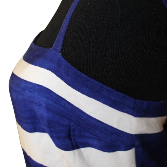 Ann Taylor Dress LOFT Nautical Blue Stripe Summer Women’s Size 14 NWT's - Picture 8 of 16